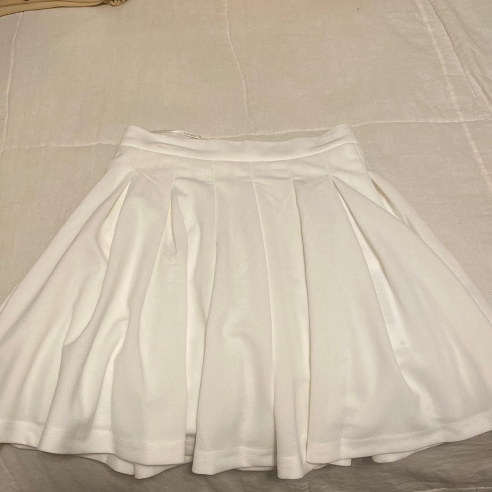 white tennis skirt, zips in the back!